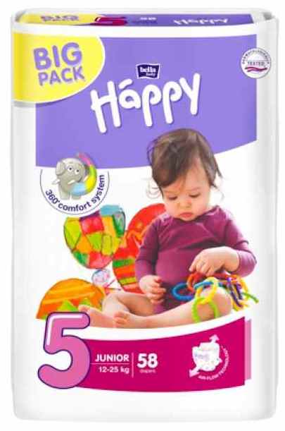 Bella Happy Junior 5 (12-25 кг) BIG PACK 58 шт.