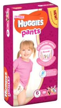 Подгузники-трусики Huggies Pants для девочек 6 (15-25кг) 36 шт.