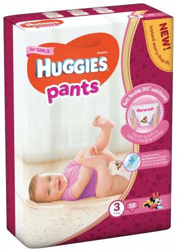 Подгузники-трусики Huggies Pants для девочек 3 (6-11 кг) 58шт.