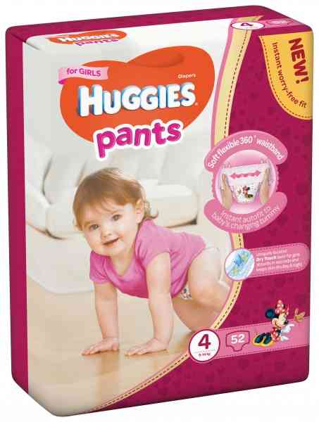 Подгузники-трусики Huggies Pants для девочек 4 (9-14 кг) 52шт.