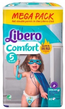 Libero Comfort Hero 5 (10-16кг.) 80шт.