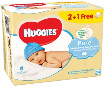 Влажные салфетки Huggies 168шт.