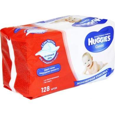 Влажные салфетки Huggies Classic DUO 144 шт.